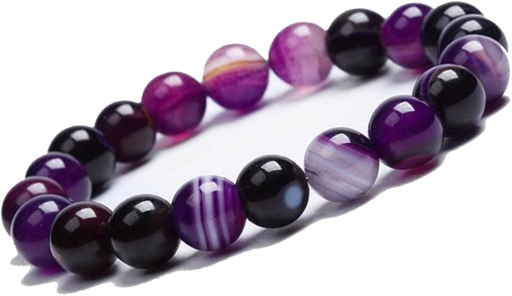 Bracciale Elastico in Agata Viola