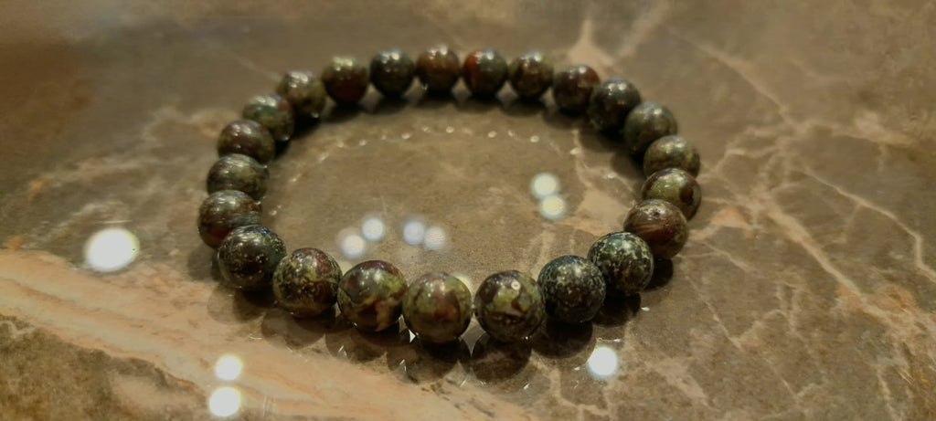 Bracciale Elastico in Diaspro Sangue di Drago