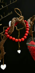 Bracciale Elastico in Howlite Rossa