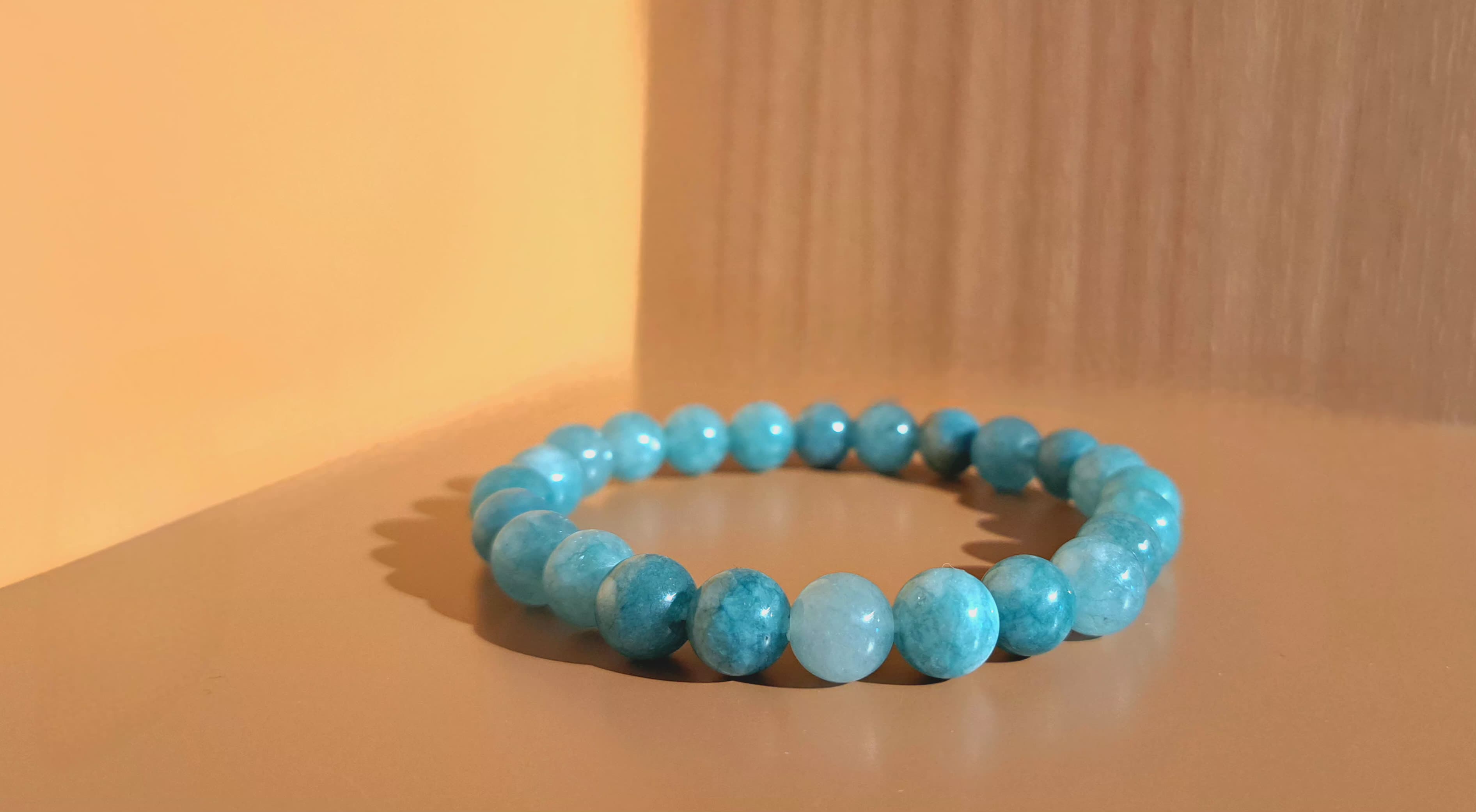 Bracciale Elastico in Acquamarina