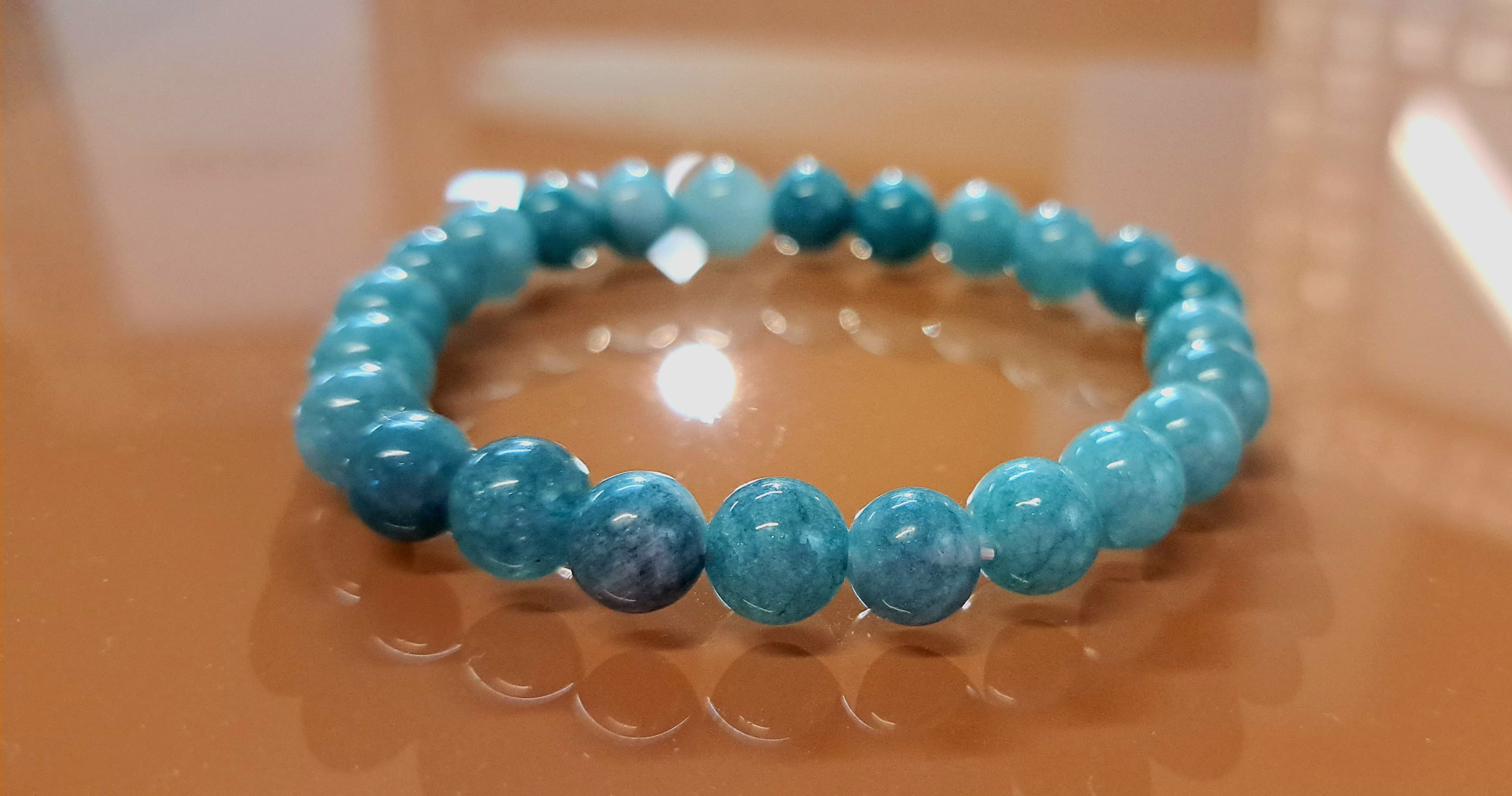 Bracciale Elastico in Acquamarina