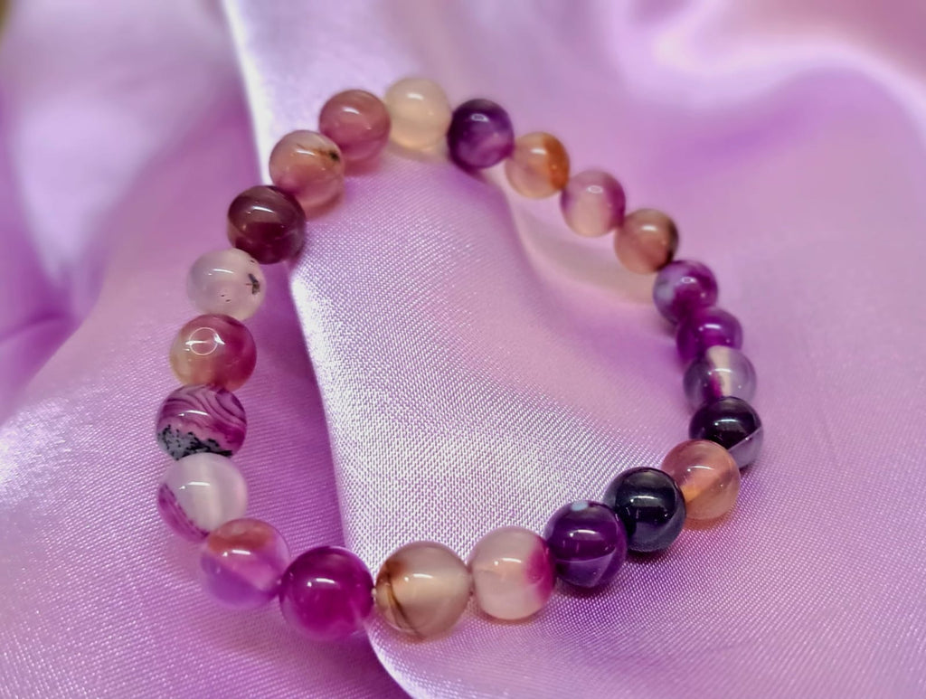 Bracciale Elastico in Agata Viola