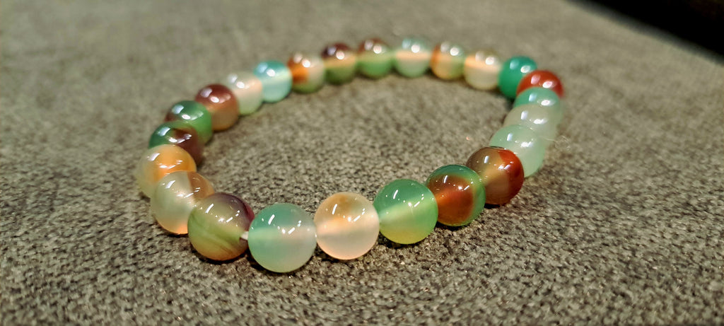 Bracciale Elastico in Agata Pavone
