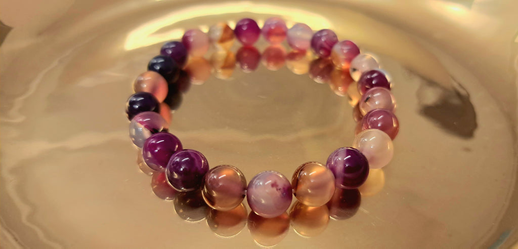 Bracciale Elastico in Agata Viola