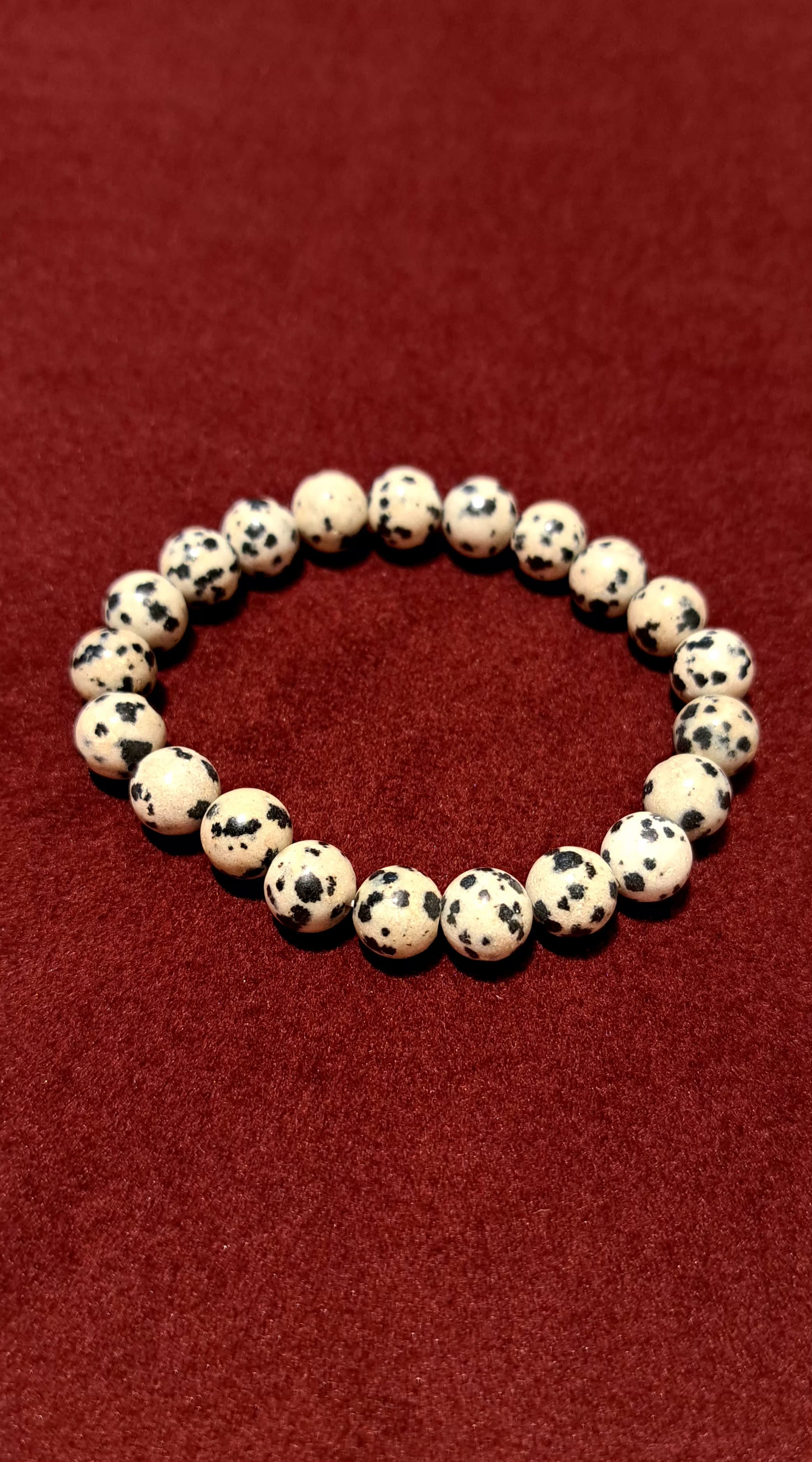 Bracciale Elastico in Diaspro Dalmata