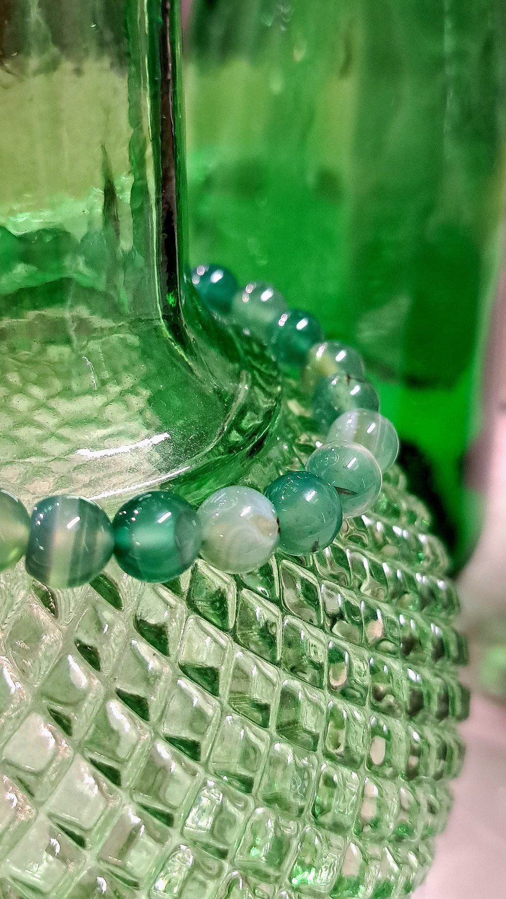 Bracciale Elastico in Agata Verde