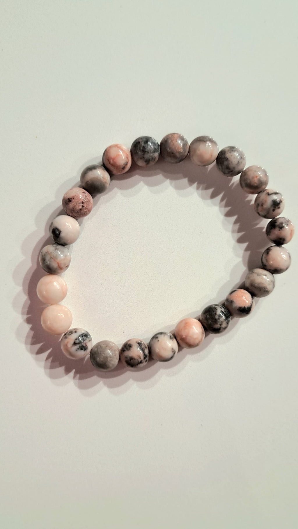 Bracciale Elastico in Diaspro Rosa Zebrato