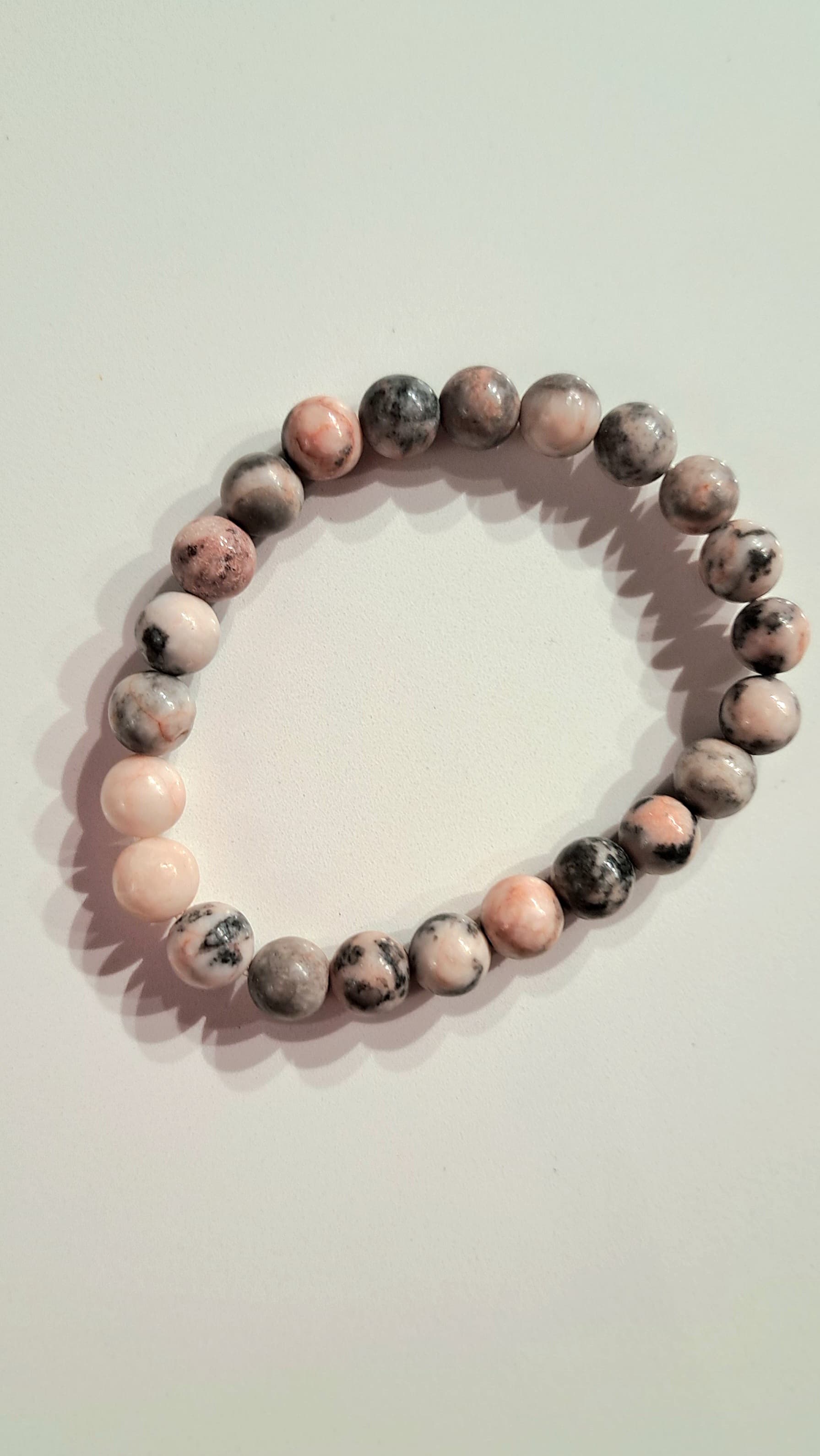 Bracciale Elastico in Diaspro Rosa Zebrato