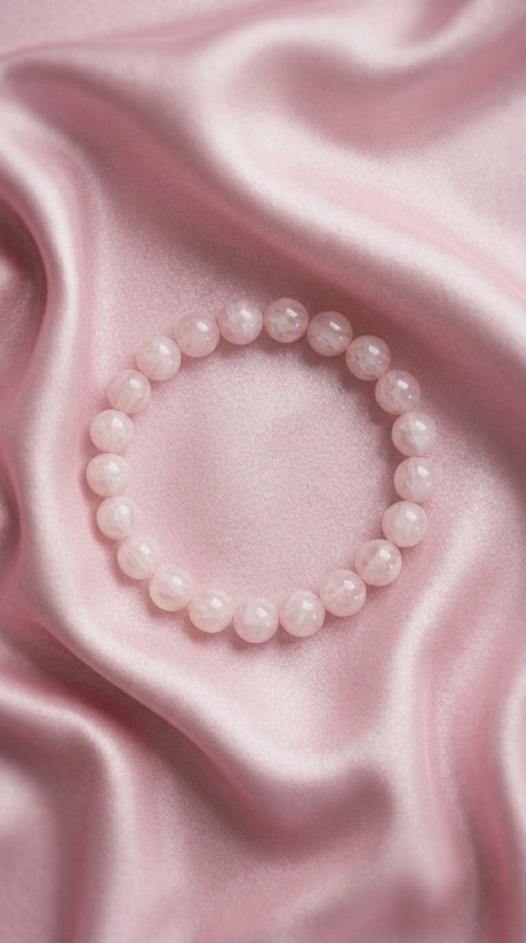Bracciale Elastico in Quarzo Rosa