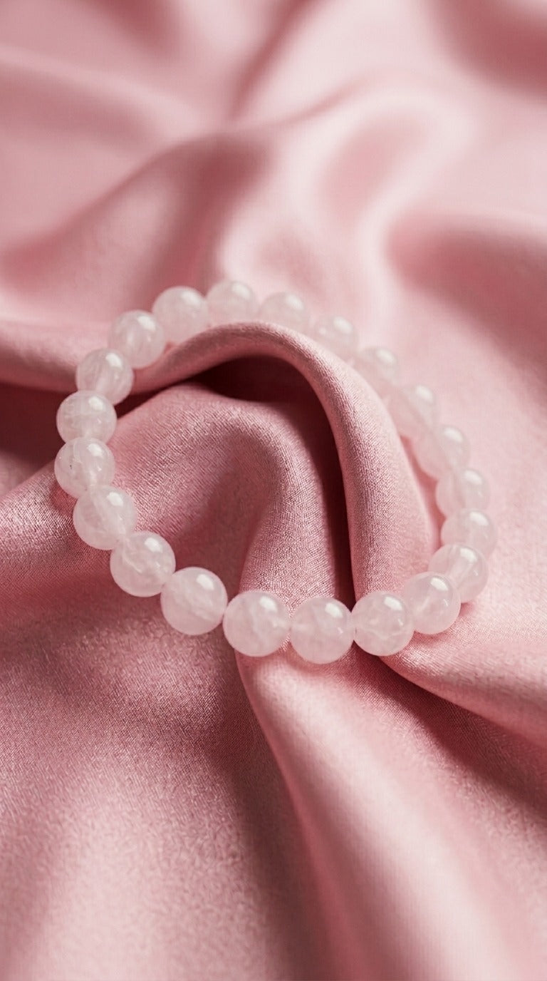 Bracciale Elastico in Quarzo Rosa