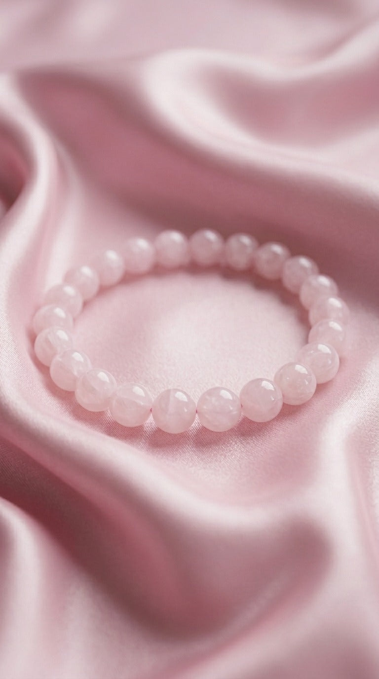 Bracciale Elastico in Quarzo Rosa