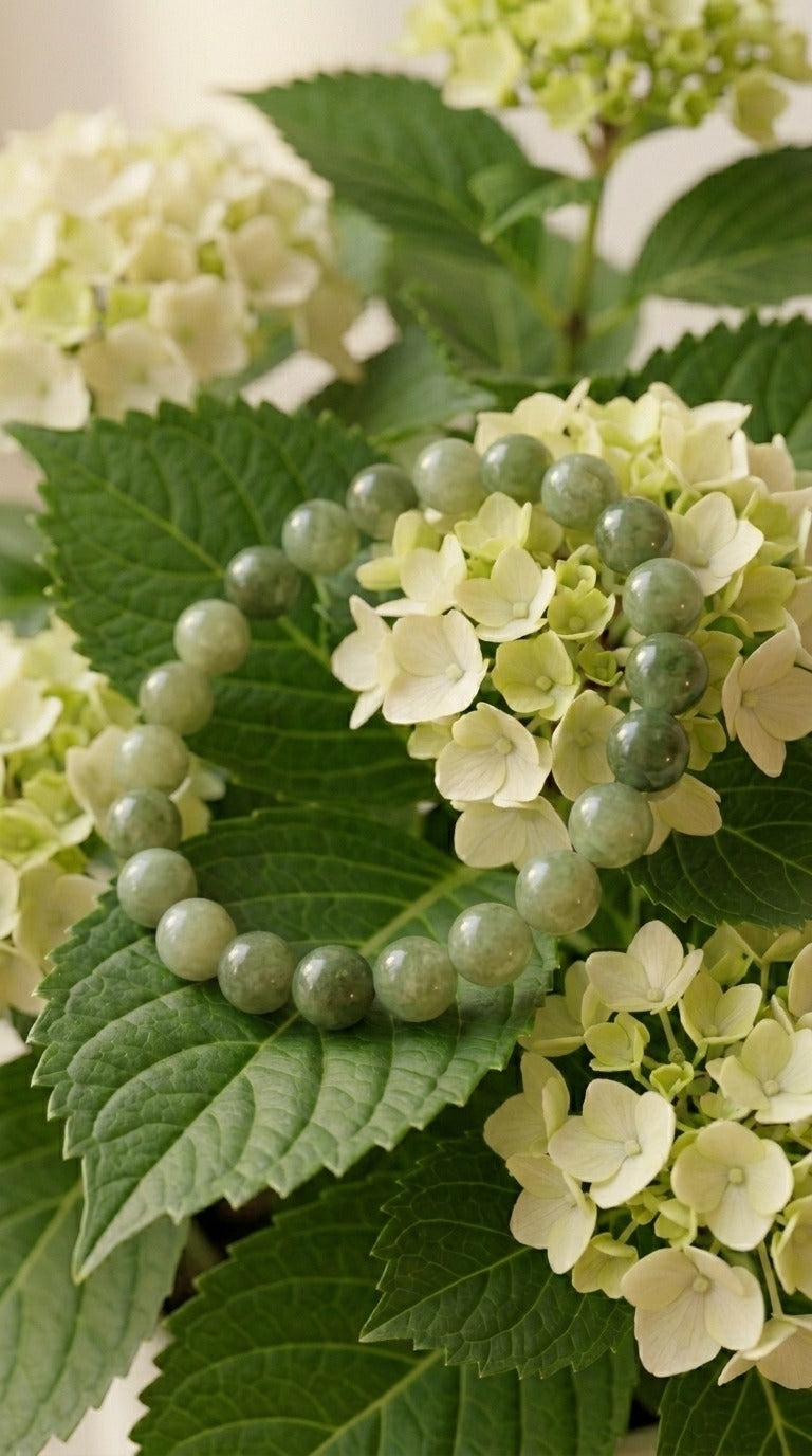 Bracciale Elastico in Giada Verde