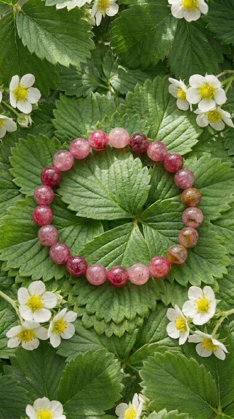 Bracciale Elastico in Quarzo Fragola