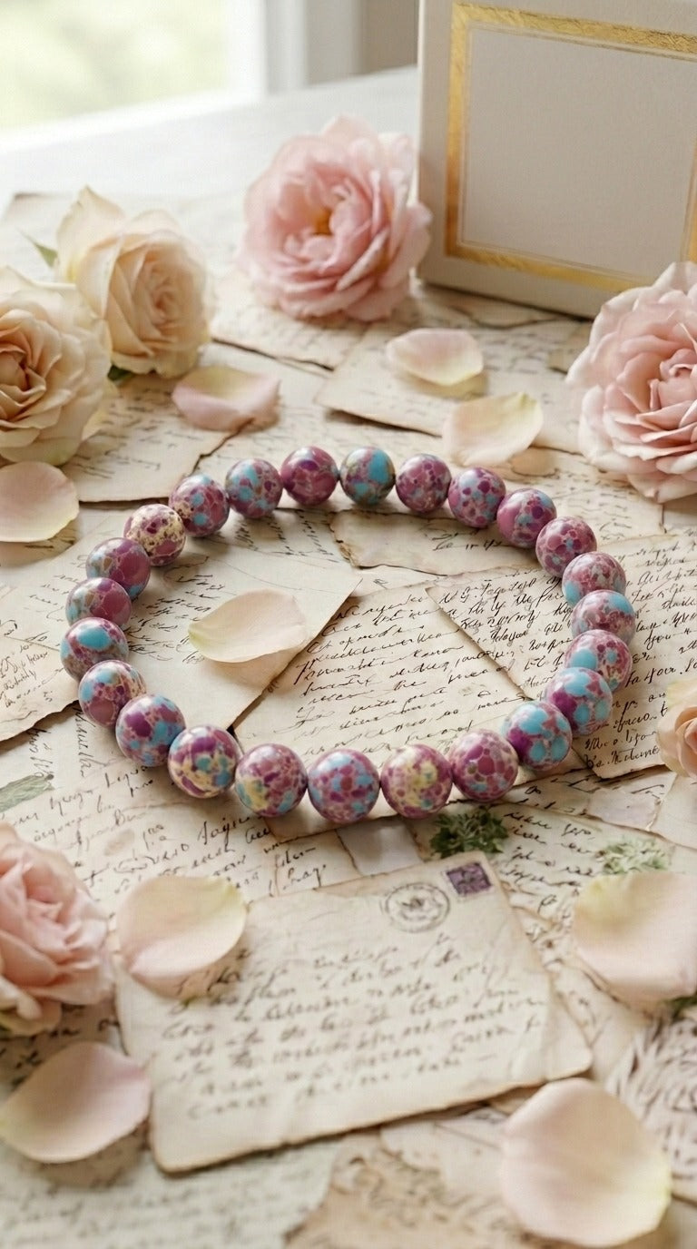 Bracciale Elastico in Diaspro Imperiale / Sedimenti Marini