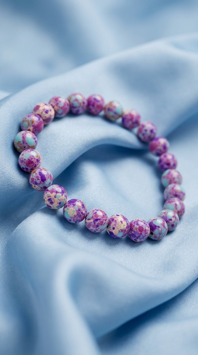 Bracciale Elastico in Diaspro Imperiale / Sedimenti Marini