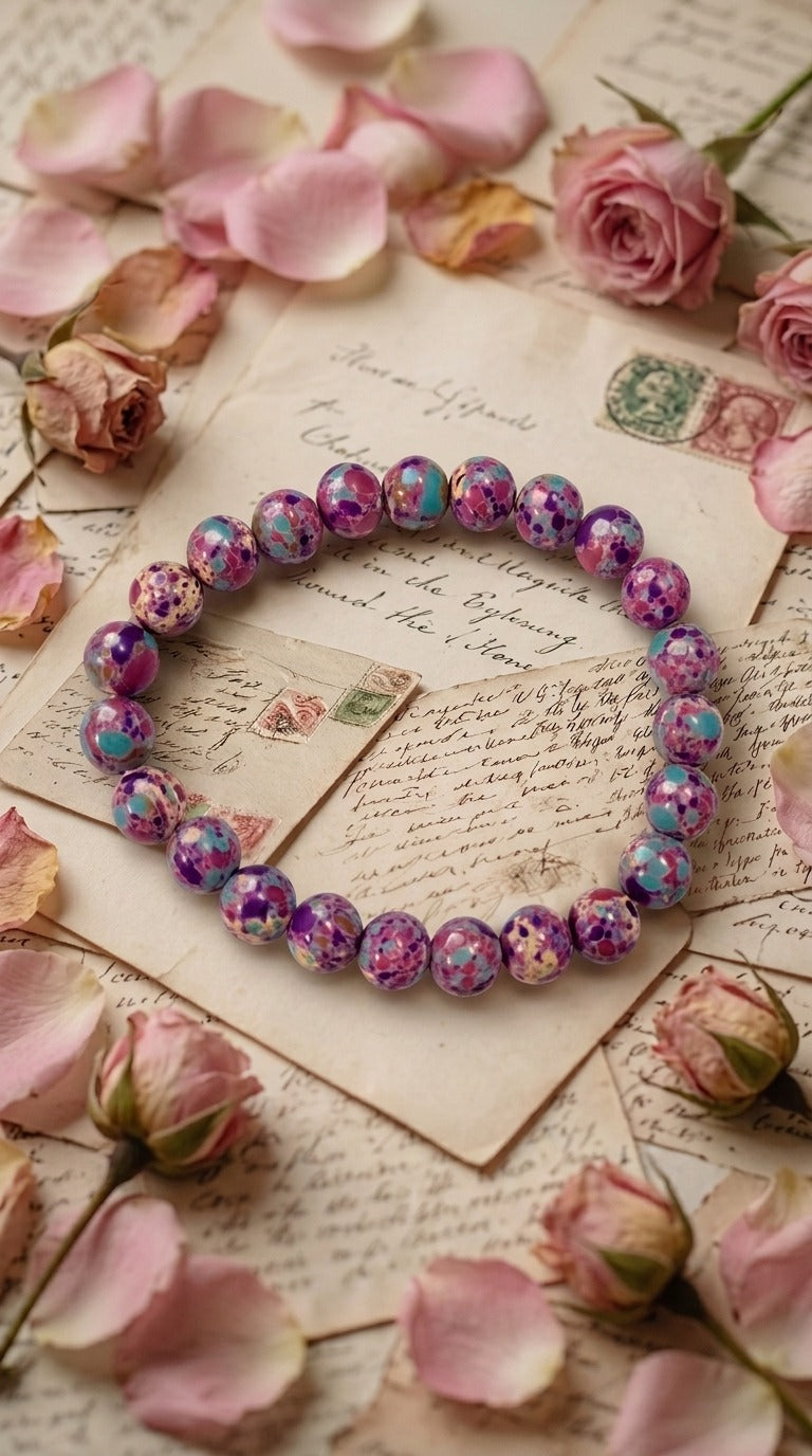 Bracciale Elastico in Diaspro Imperiale / Sedimenti Marini