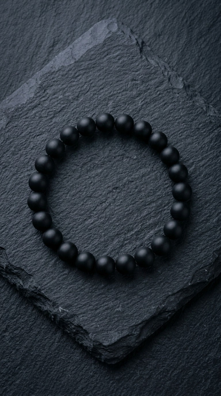 Bracciale Elastico in Onice Nero