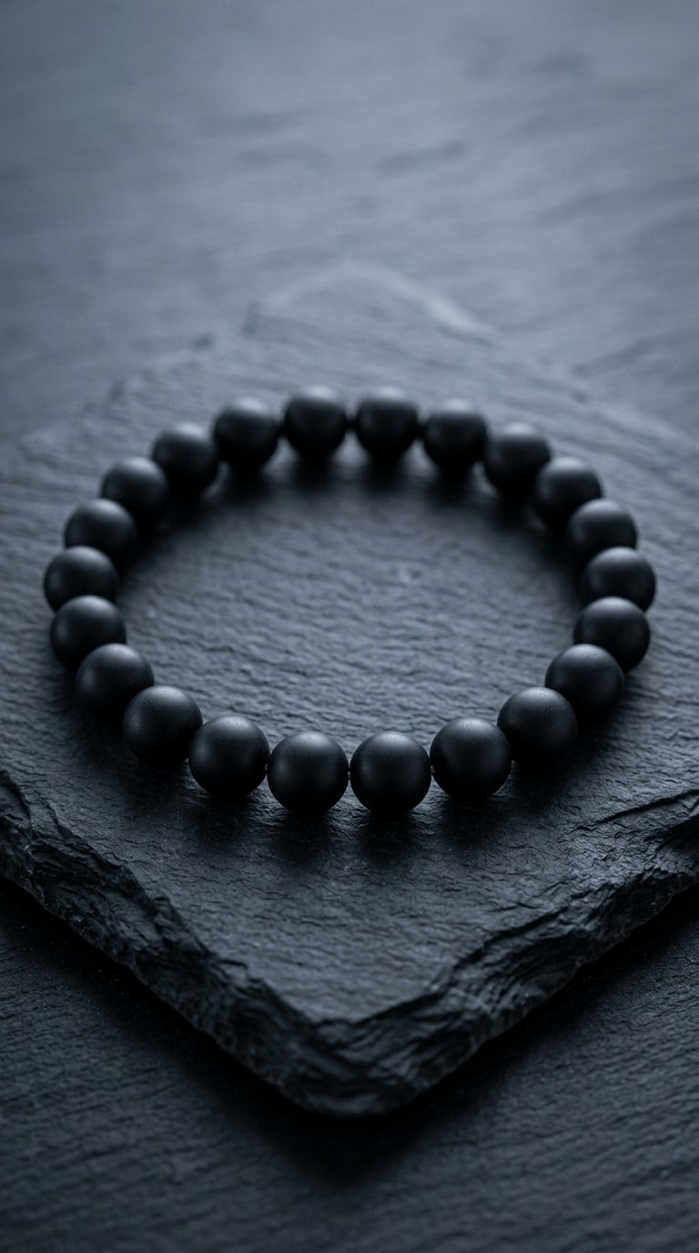 Bracciale Elastico in Onice Nero