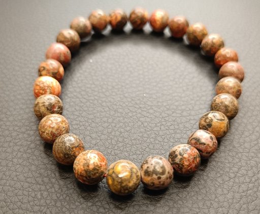 Bracciale Elastico in Diaspro Pelle di Leopardo